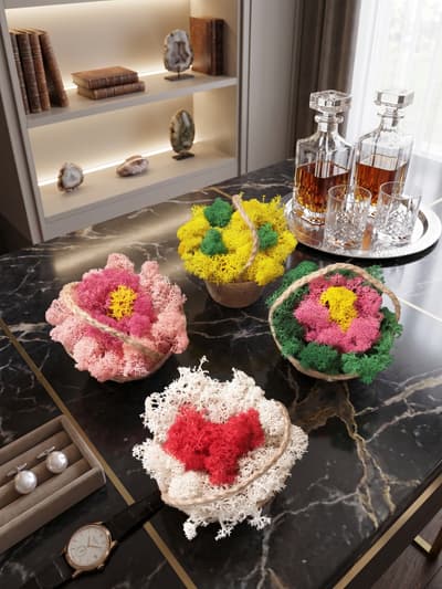 flowers, hearts or colours in combination