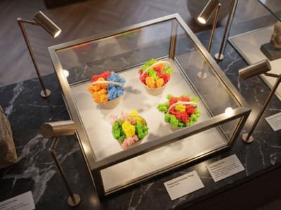 Baskets with different moss colours