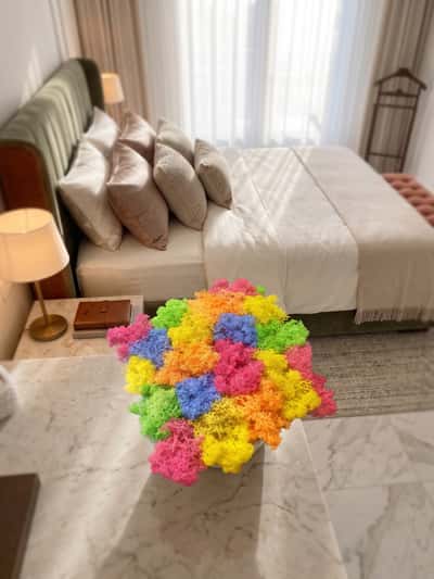 a flowerpot in the bedroom